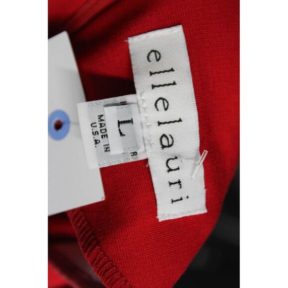 Ellelauri Women's Round Neck Sleeveless Tiered Mini Dress Red Size L - Picture 5 of 6